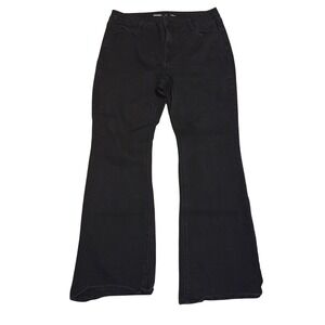 Old Navy Womens High-Rise Flare Jeans Black Stretch Denim Size 16 Regular